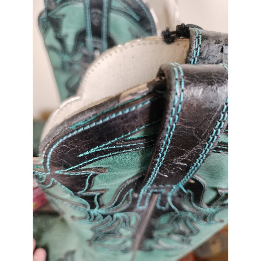 NWT Ariat Cassidy Western Boots Women's 6 B Midnight Turquoise Leather Squaretoe - Picture 10 of 16
